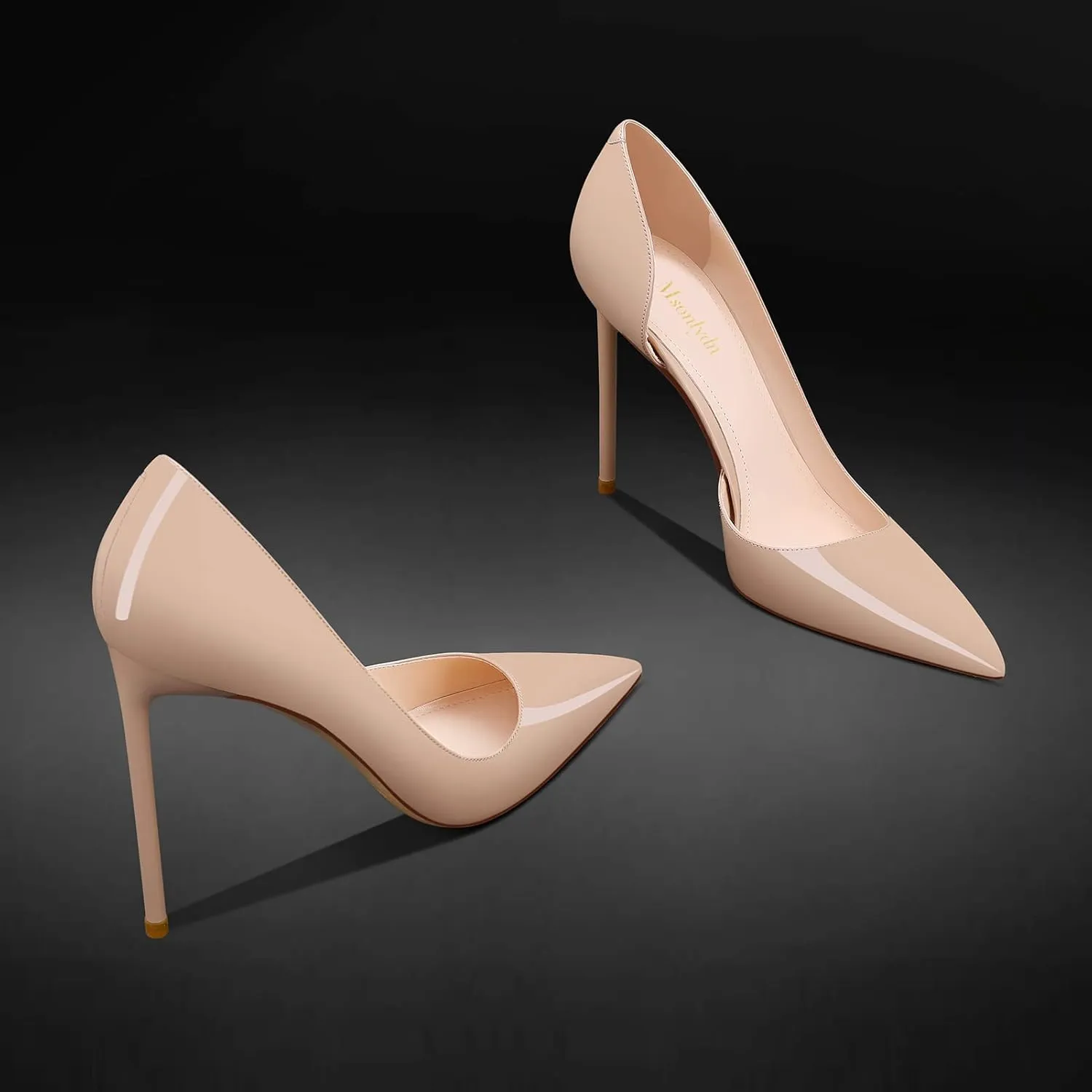 MSONLYDN Patent Heels Casual Women Leather Heels and Pumps Stiletto High Heels Pumps Comfortable Sexy for Wedding Shoes 4 inch