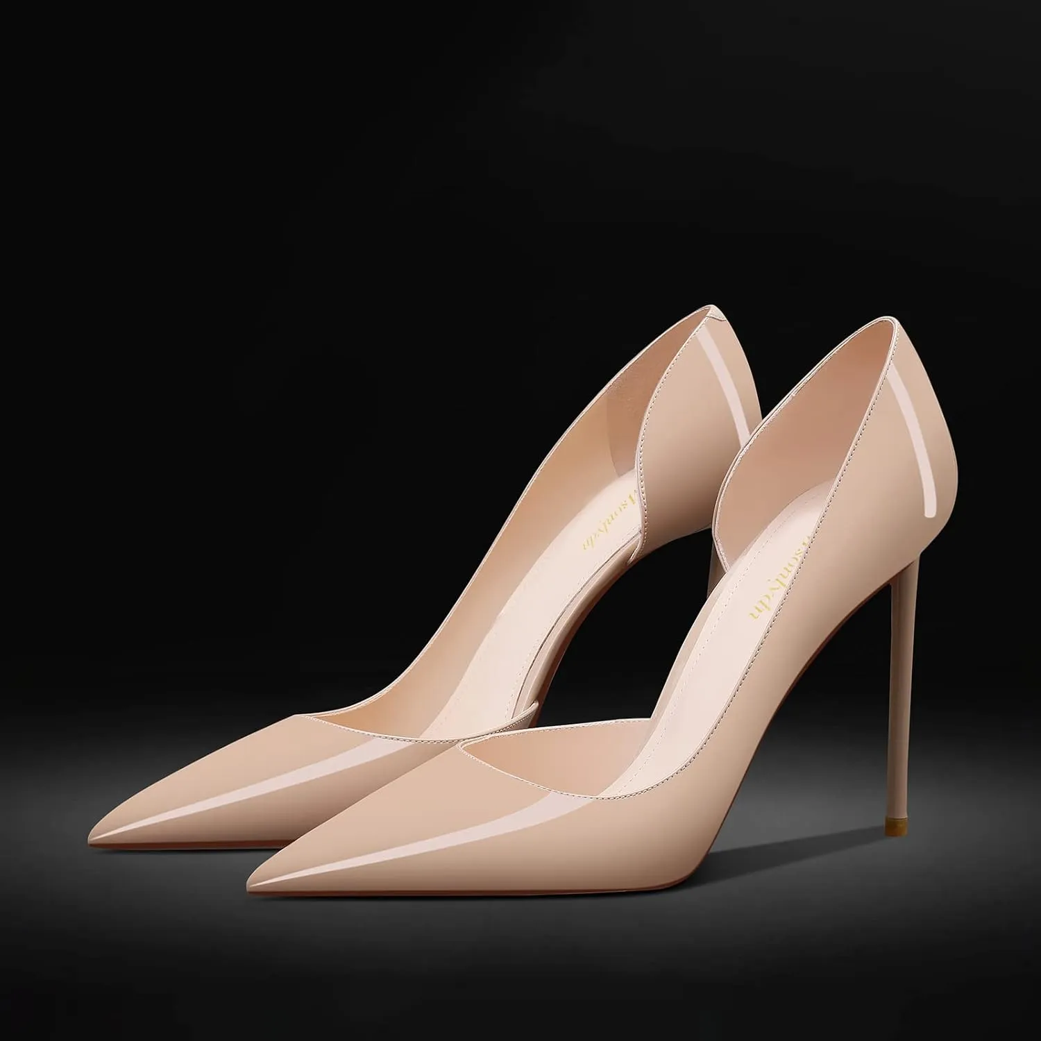 MSONLYDN Patent Heels Casual Women Leather Heels and Pumps Stiletto High Heels Pumps Comfortable Sexy for Wedding Shoes 4 inch