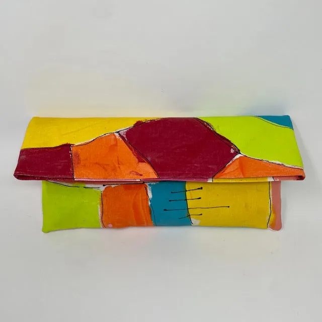 Multi-colored abstract with Starfish brooch