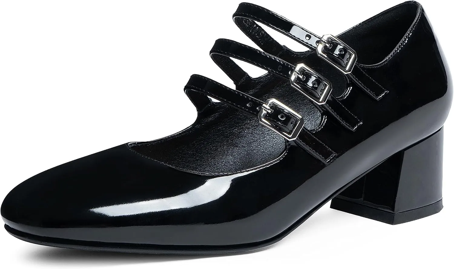 Naiyee Mary Jane Shoes Women Chunky Block Heel Dress Shoes for Women Low Heels Close Rounded Toe Pumps