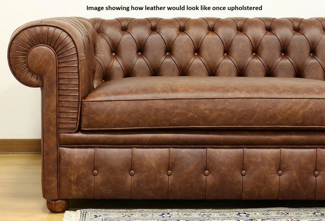 NAT Leathers™ Brown Tan Cognac 22 to 24 Square Feet (22-24 Sq.ft (32"x55")) Weekender Two Tone Soft Upholstery Chap Italian Cowhide Genuine Leather Hide Large Cow Skin