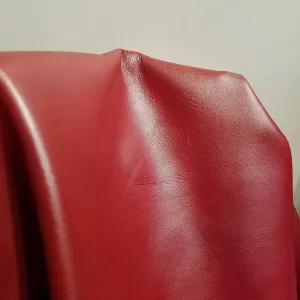 NAT Leathers Red Shimmer Soft Nappa Leather 2.0-2.5 Upholstery Craft, Shoe, Bookbinding Handbag Cowhide Genuine Cow Leather Hide Skin (8-10 sq.ft)