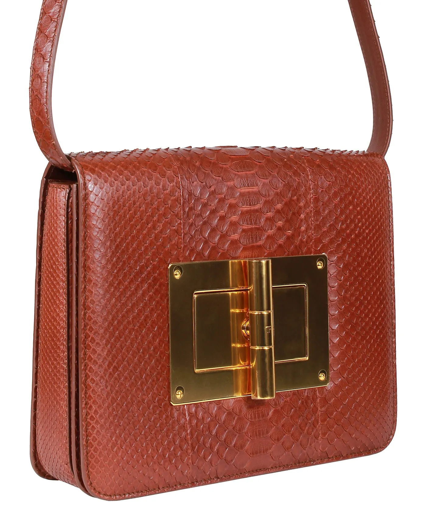 Natalia Python Leather Shoulder Bag