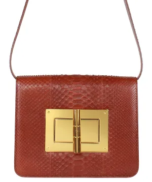 Natalia Python Leather Shoulder Bag