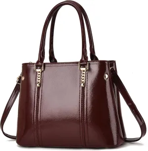 Nevenka Women's Patent Leather Top Handle Large Tote Lady Shoulder Bag Handbag satchel…