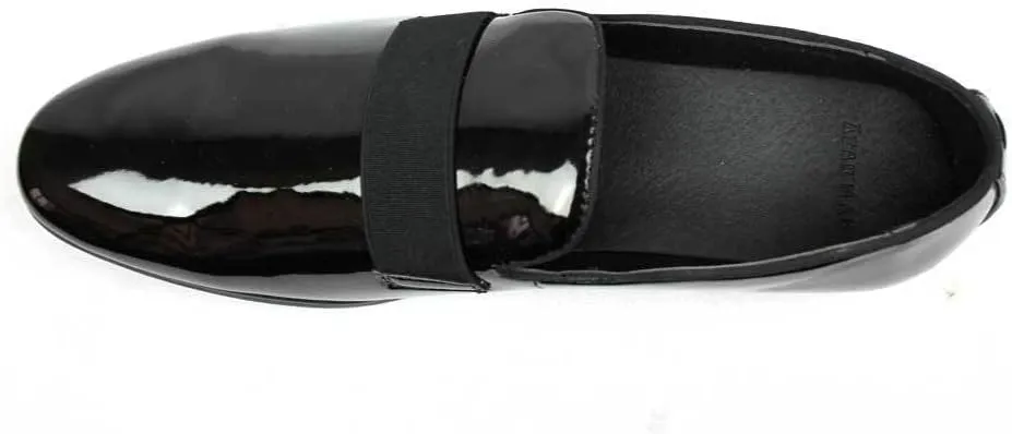 New Men's Black Patent Leather Tuxedo Slip on Dress Shoes by Azar