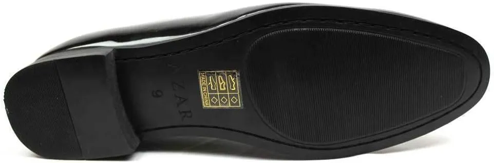 New Men's Black Patent Leather Tuxedo Slip on Dress Shoes by Azar