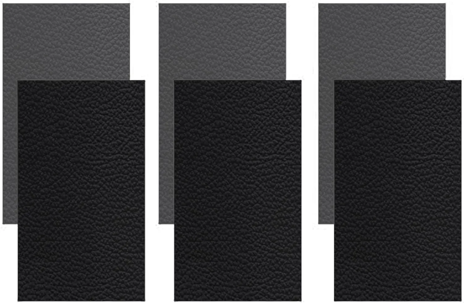 Nisorpa 6pcs Self Adhesive Leather Repair Patch 6x10in Black PU Leather Patch Kit for Couch Furniture Sofas Car Seats Handbags Jackets