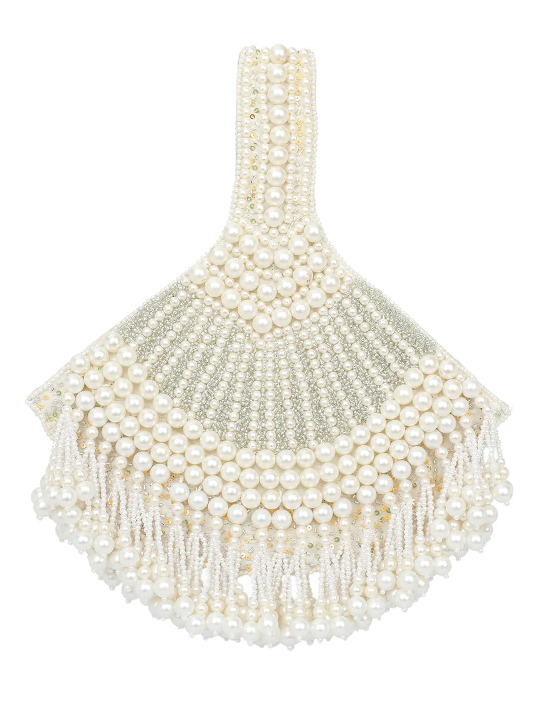 NR By Nidhi Rathi Beads Embellished Half Moon Clutch