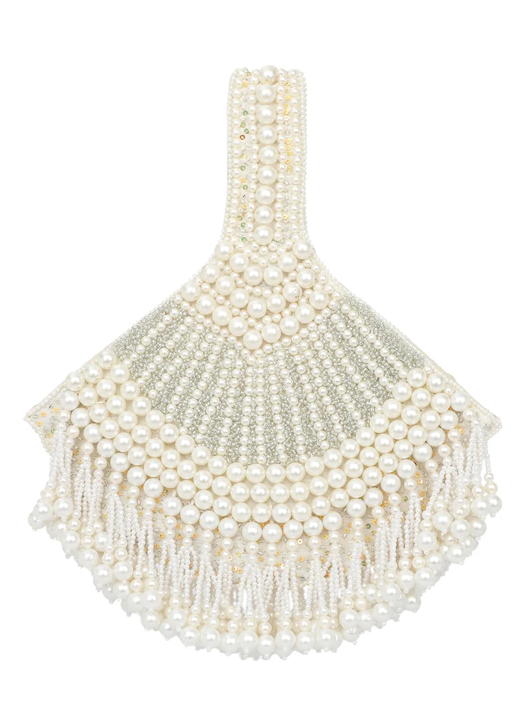 NR By Nidhi Rathi Beads Embellished Half Moon Clutch
