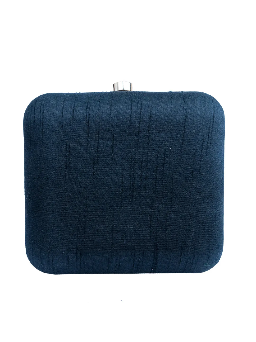 NR By Nidhi Rathi Black Gold-Toned Embellished Box Clutch
