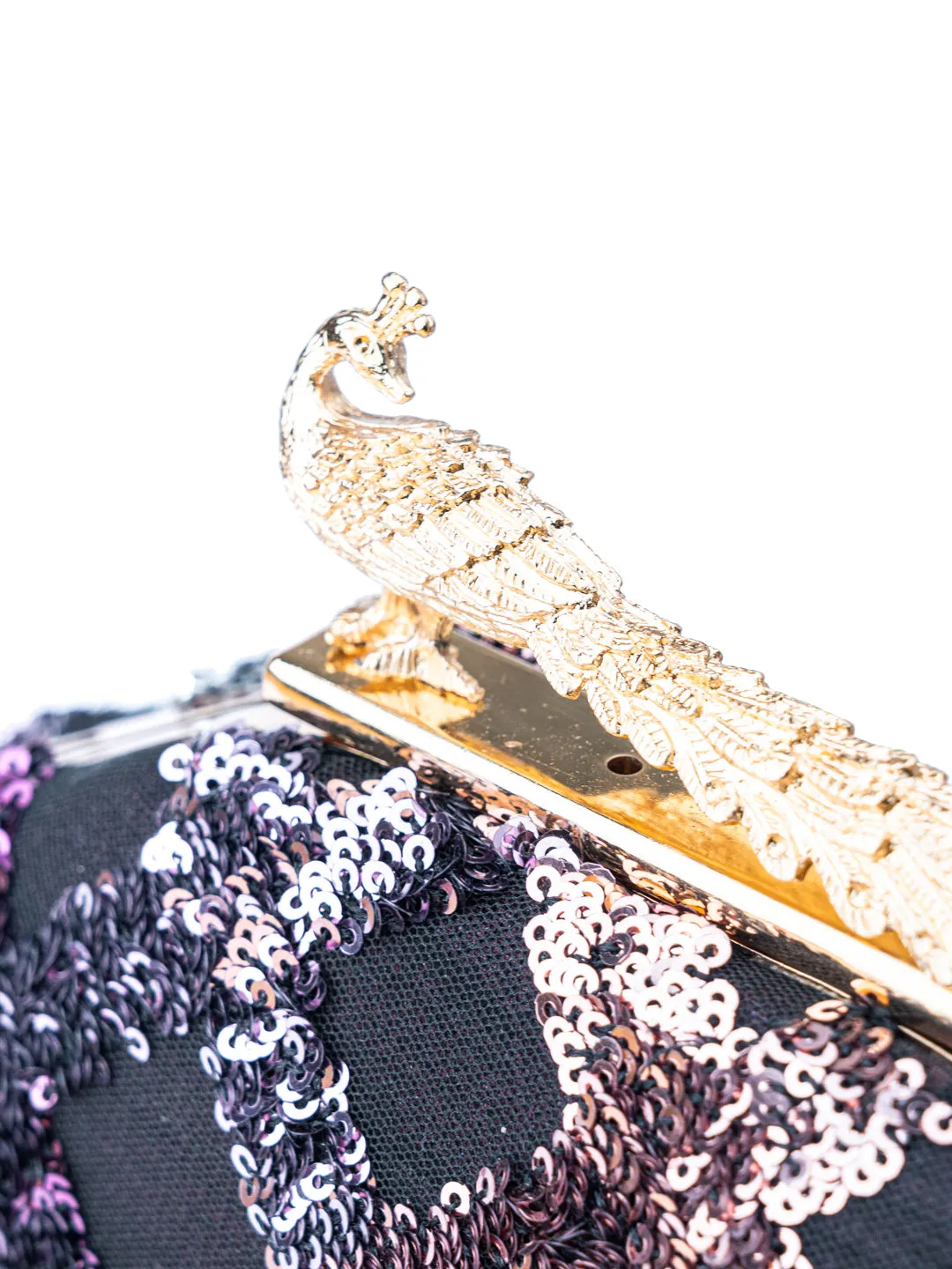 NR By Nidhi Rathi Blue Black Embellished Box Clutch