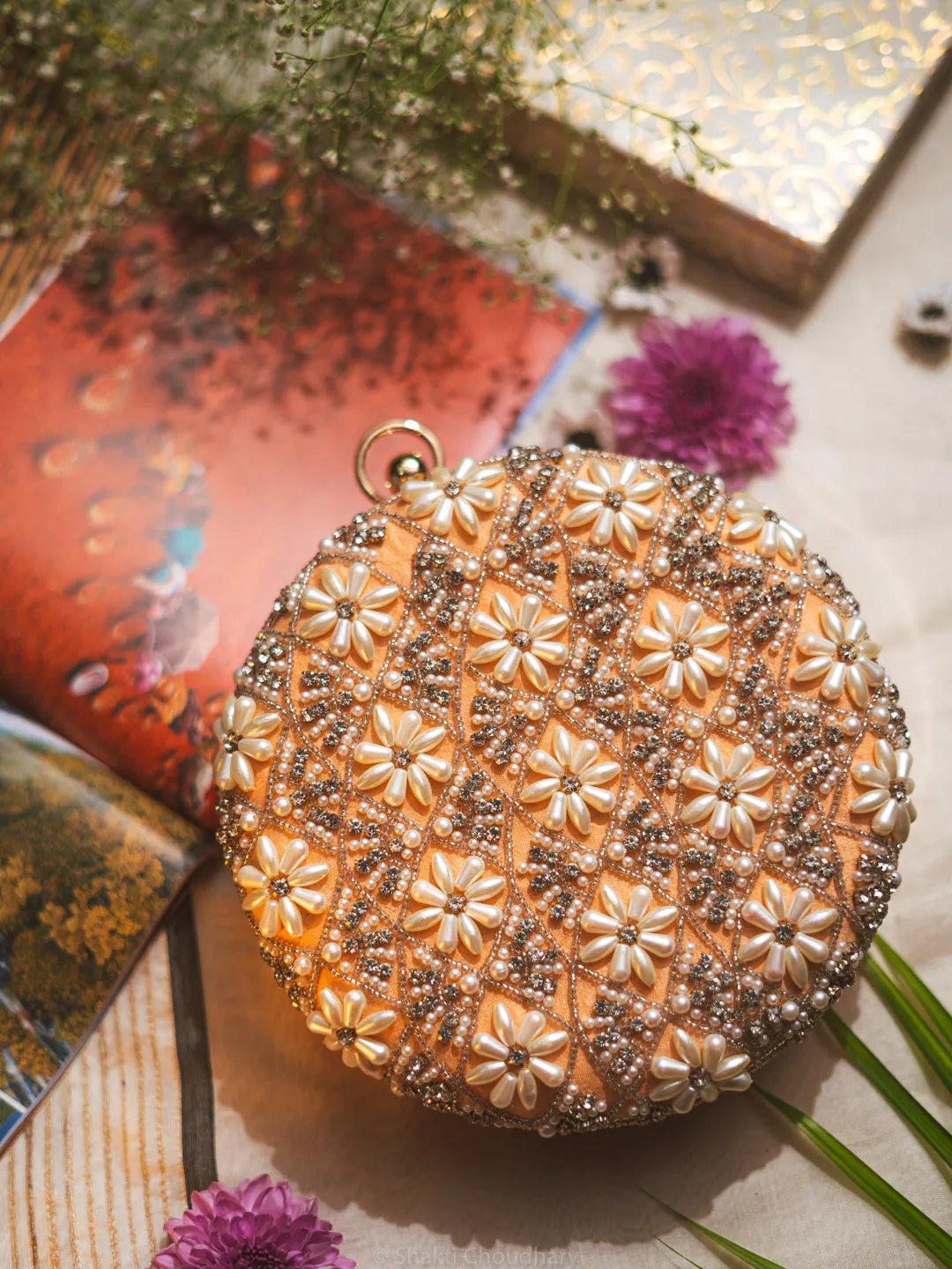NR By Nidhi Rathi Embellished Embroidered Box Clutch
