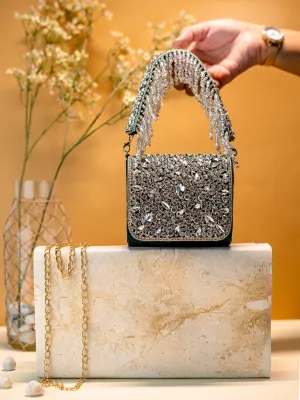 NR By Nidhi Rathi Embellished Foldover Clutch