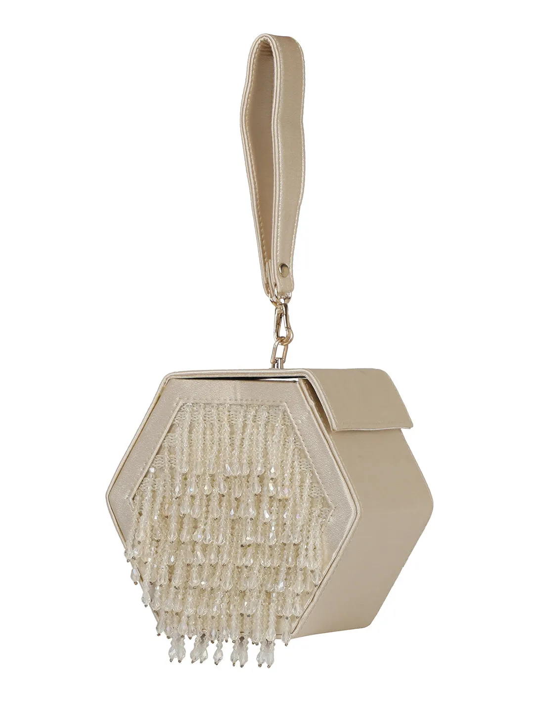 NR By Nidhi Rathi Embellished Tasselled Box Clutch