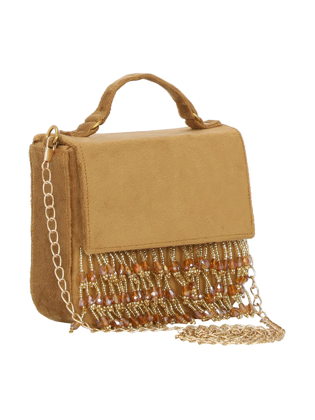 NR By Nidhi Rathi Embellished Tasselled Purse Clutch