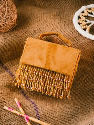 NR By Nidhi Rathi Embellished Tasselled Purse Clutch