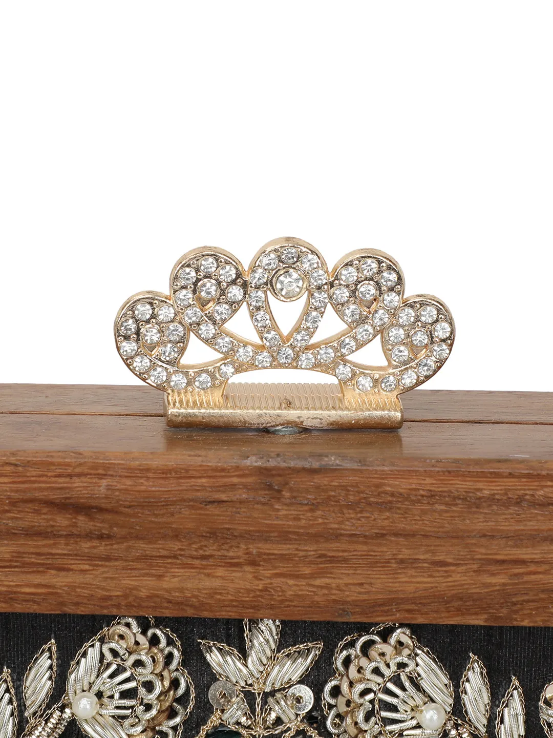 NR By Nidhi Rathi Floral Embellished Box Clutch