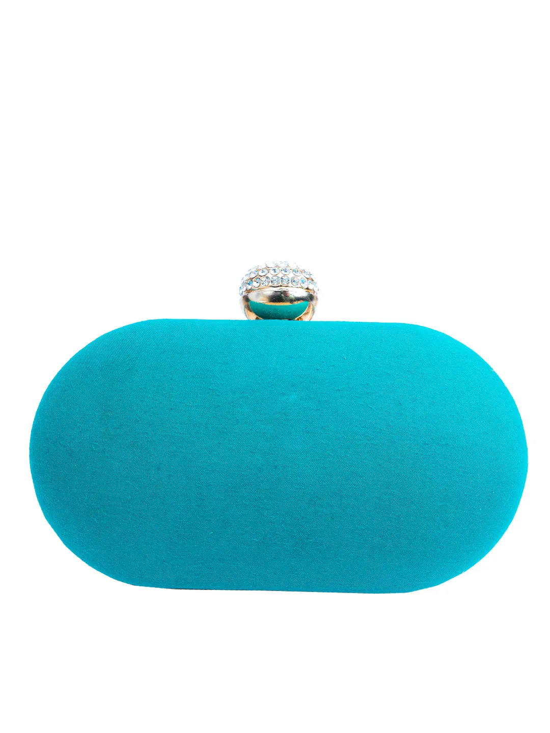 NR By Nidhi Rathi Green Gold-Toned Embellished Box Clutch