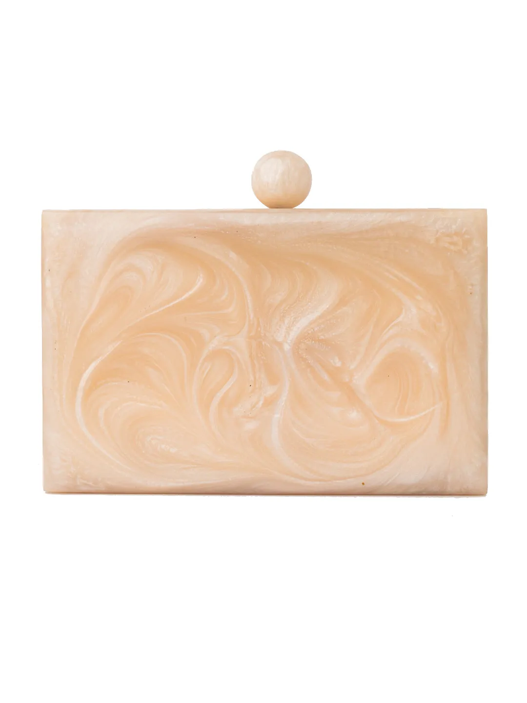 NR By Nidhi Rathi Pink Beige Embellished Box Clutch