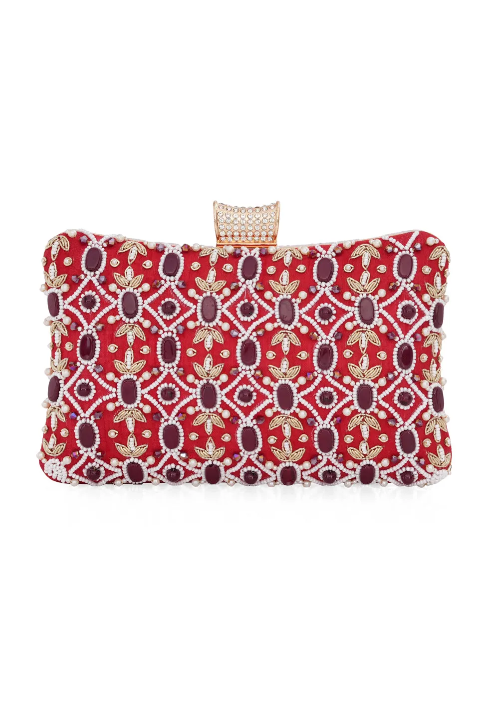 NR By Nidhi Rathi Stone Embellised Clutch Bag