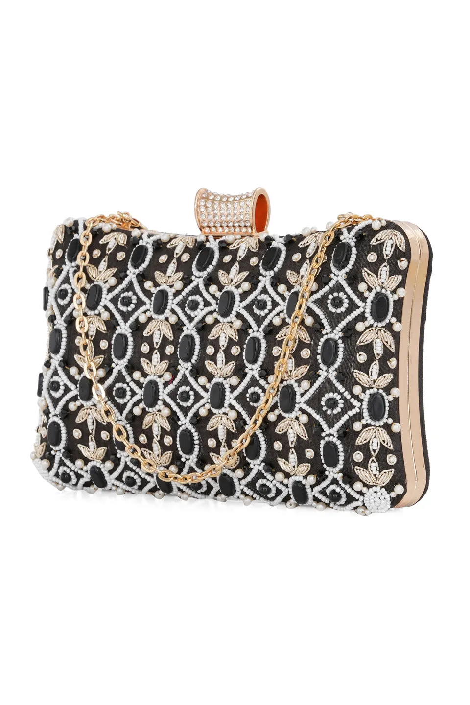 NR By Nidhi Rathi Stone Embellised Clutch Bag