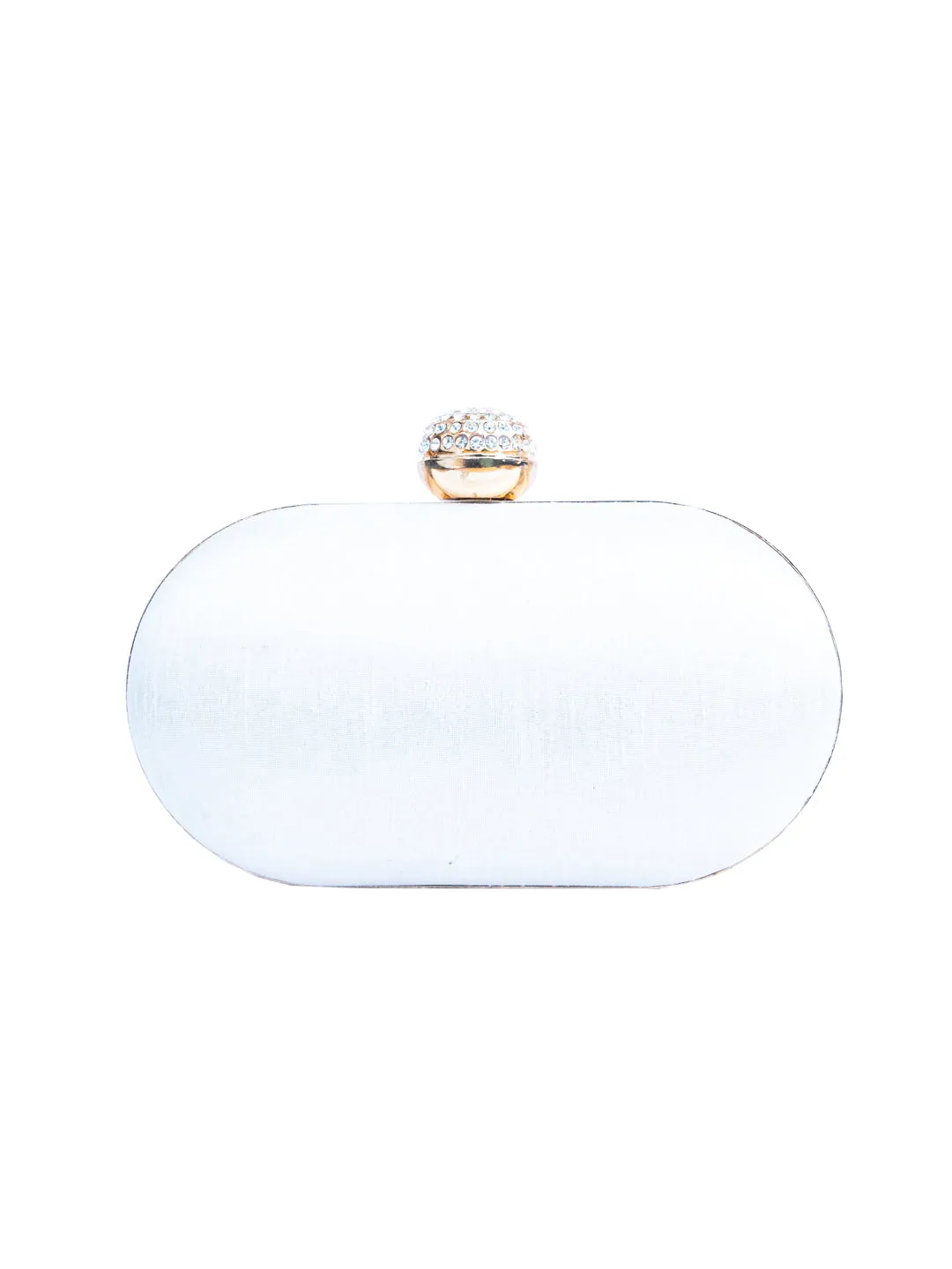 NR By Nidhi Rathi White Pink Embellished Box Clutch