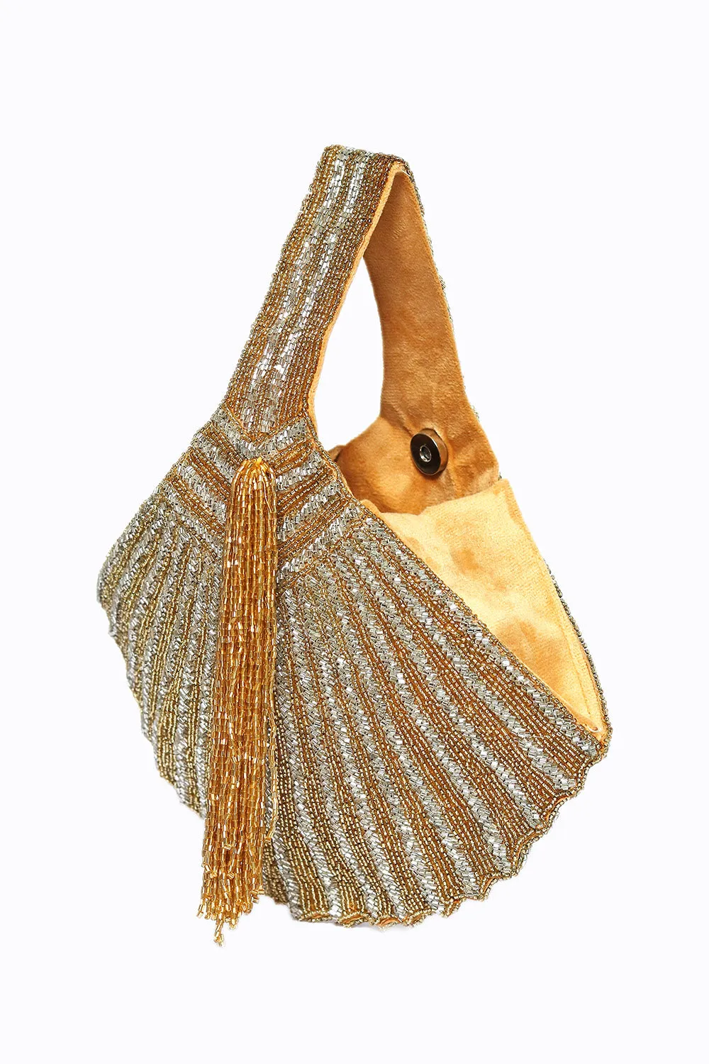 NR By Nidhi Rathi Women Gold-Toned Embellished Potli Clutch