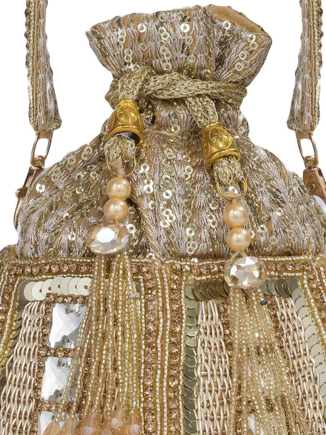NR Golden Lotus Potli Bag