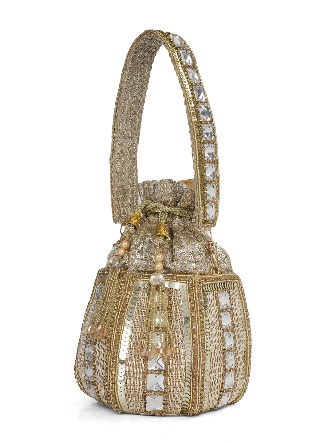 NR Golden Lotus Potli Bag