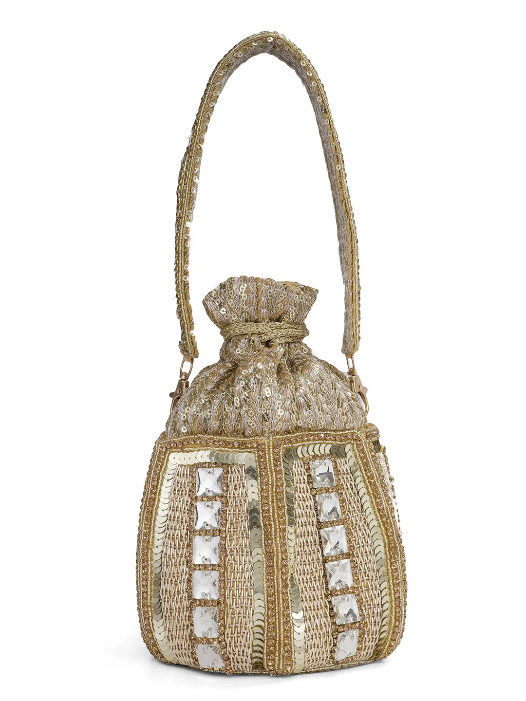 NR Golden Lotus Potli Bag