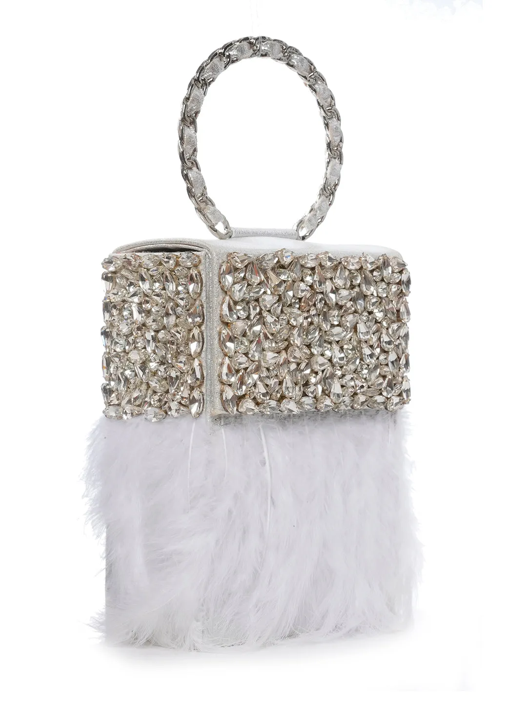 NR White Feather Bag