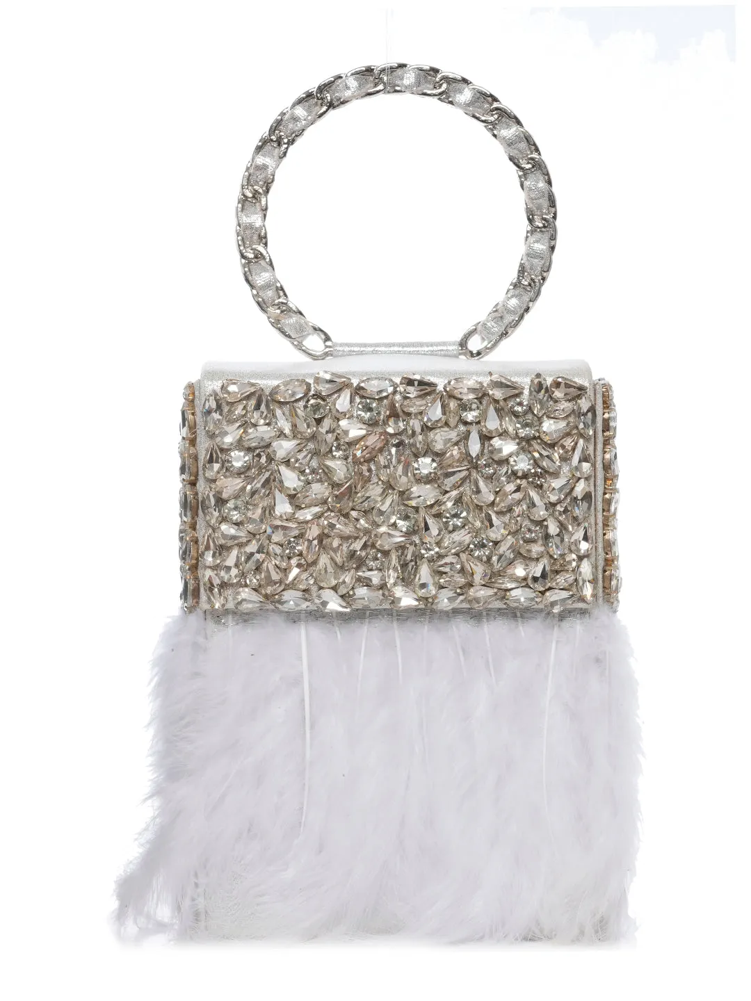 NR White Feather Bag