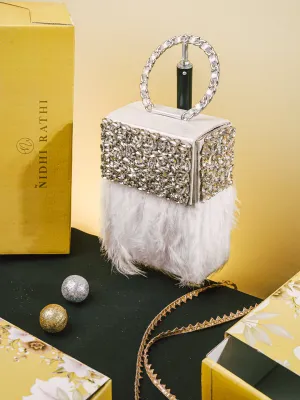 NR White Feather Bag