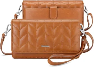 nuoku Women Small Crossbody Bag Cellphone Purse Wallet with RFID Card Slots 2 Straps
