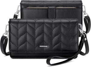 nuoku Women Small Crossbody Bag Cellphone Purse Wallet with RFID Card Slots 2 Straps