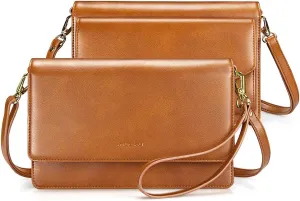 nuoku Women Small Crossbody Bag Cellphone Purse Wallet with RFID Card Slots 2 Straps