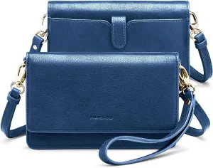 nuoku Women Small Crossbody Bag Cellphone Purse Wallet with RFID Card Slots 2 Straps