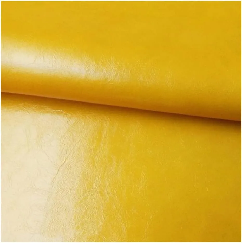 Oil Wax Leather Faux Leather Fabric PU Leatherette Upholstery Fabric for Sofa Chair Furnishing, DIY Crafts Handbags ，Sold by The Meter(Size:1.37 * 3,Color:Orange)