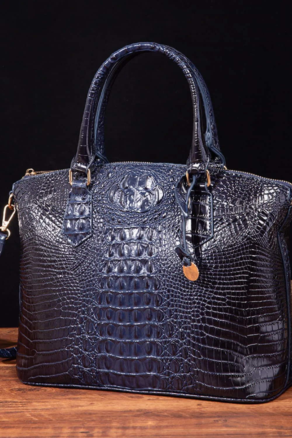 Ombre Satchel Croc Embossed Handbag
