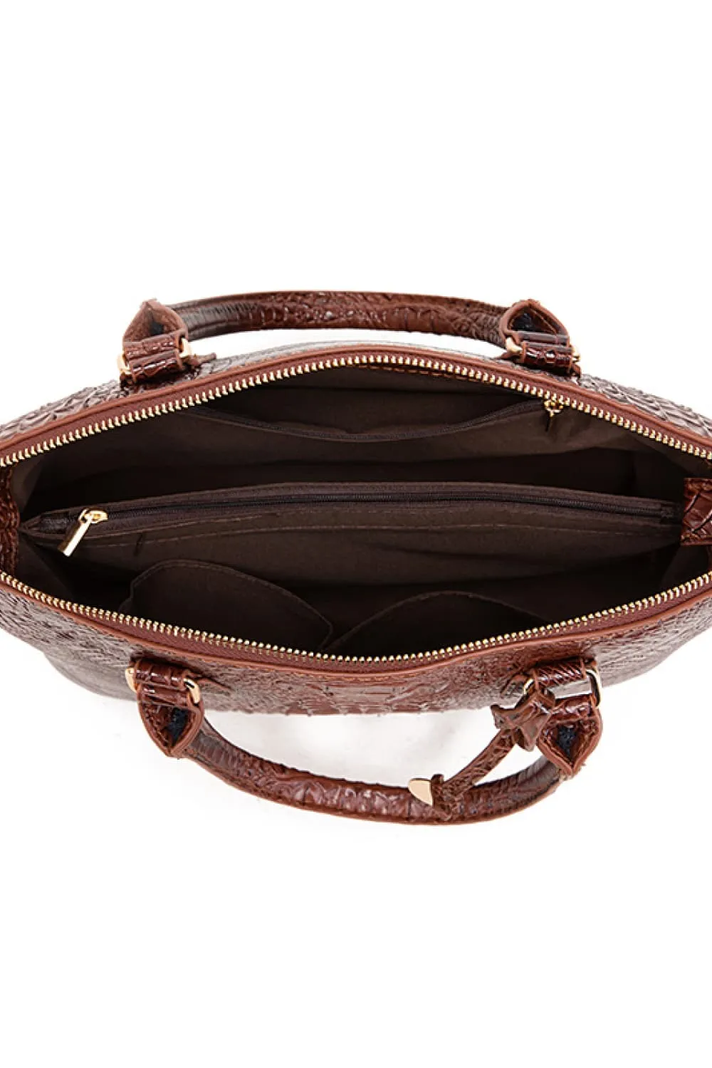 Ombre Satchel Croc Embossed Handbag