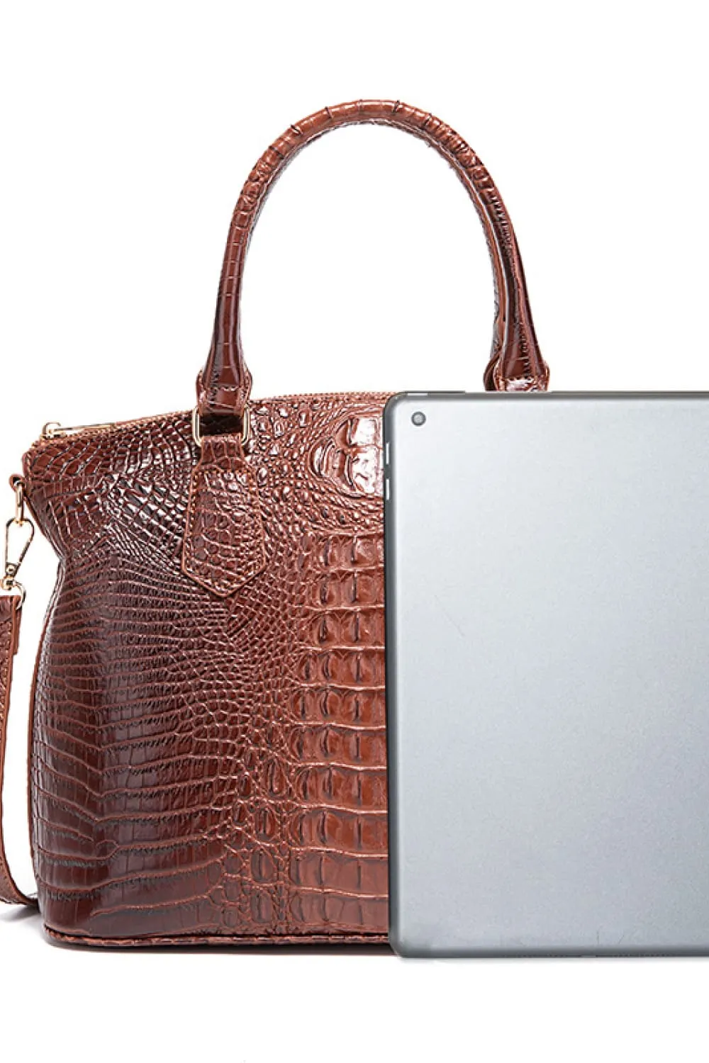 Ombre Satchel Croc Embossed Handbag