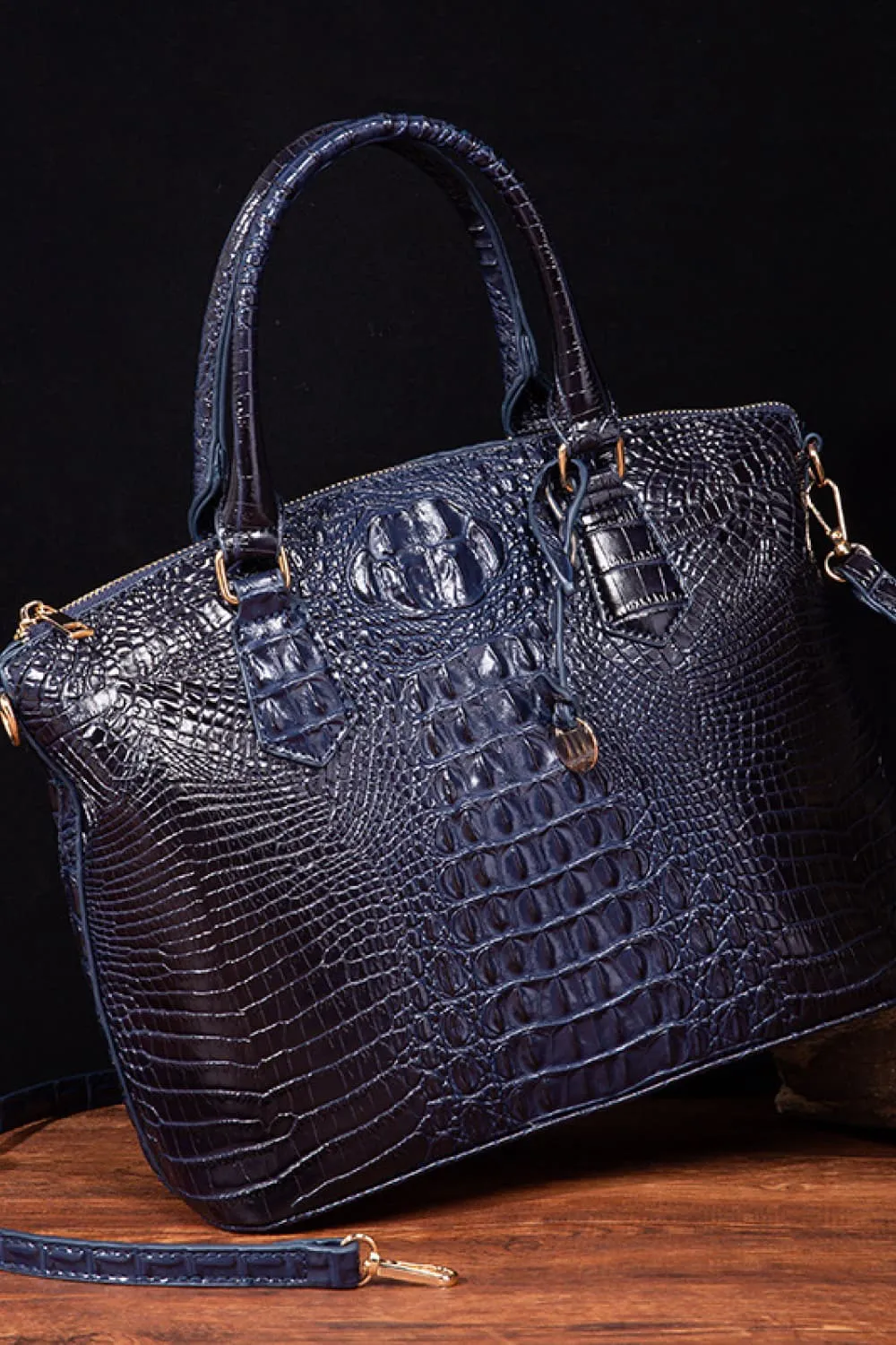 Ombre Satchel Croc Embossed Handbag