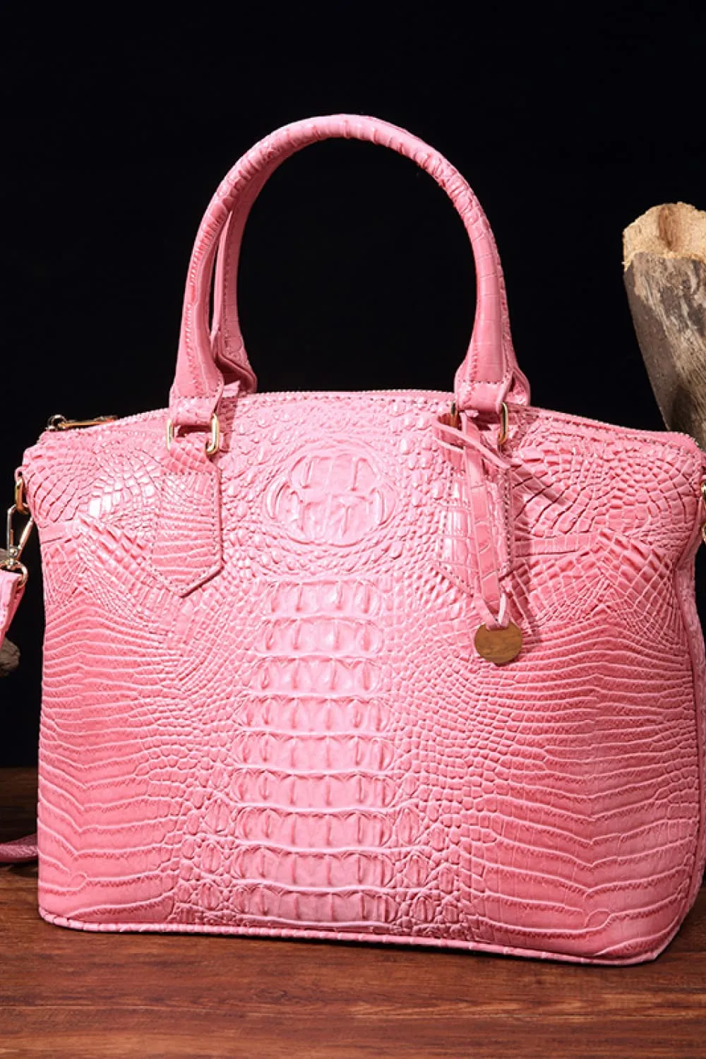 Ombre Satchel Croc Embossed Handbag