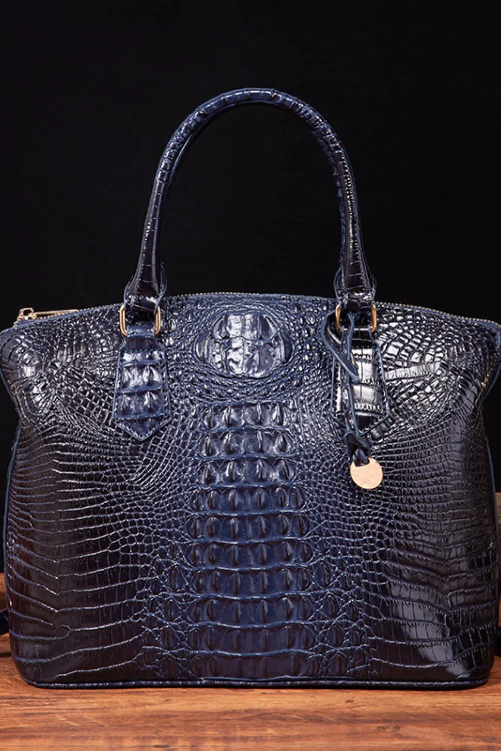 Ombre Satchel Croc Embossed Handbag