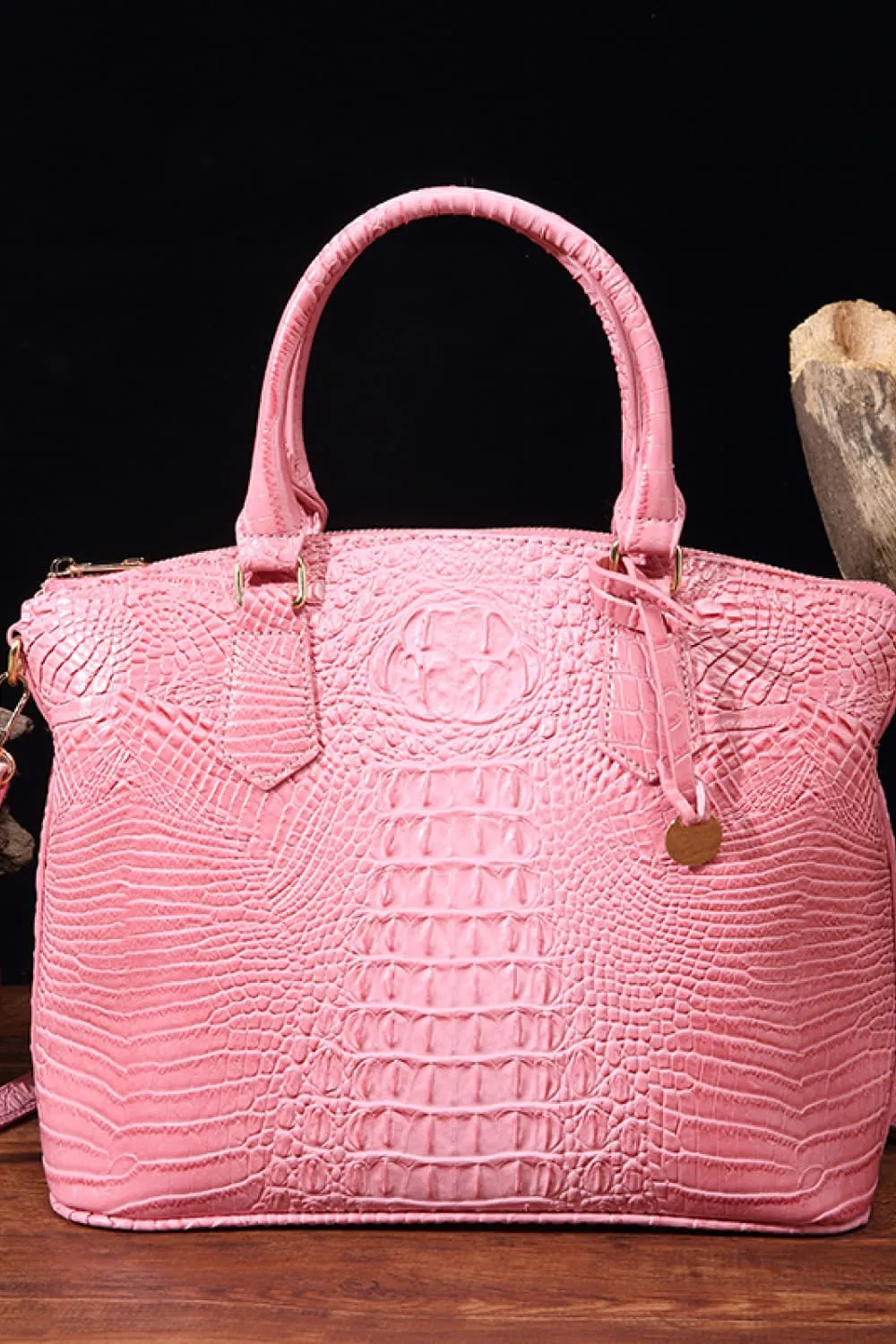 Ombre Satchel Croc Embossed Handbag
