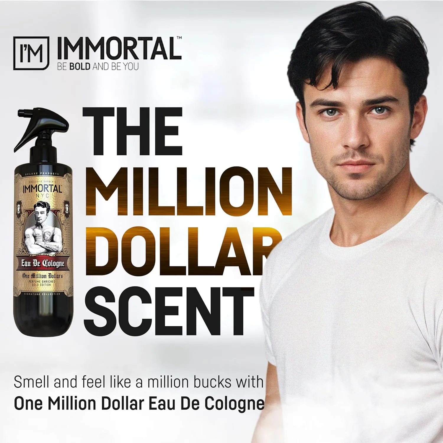 One Million Dollars Cologne, 17 oz. After Shave Spray Premier Men's Cologne, - Exclusive Barbers - Softens Skin - Refreshes/disinfects and Relieves Face and Skin - Moisturizing Formula After Shaving