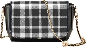 Orange Gray Chrysanthemum Women Crossbody Purse Aesthetic Women Shoulder Leather Bags Phone Handbags with Chain Strap