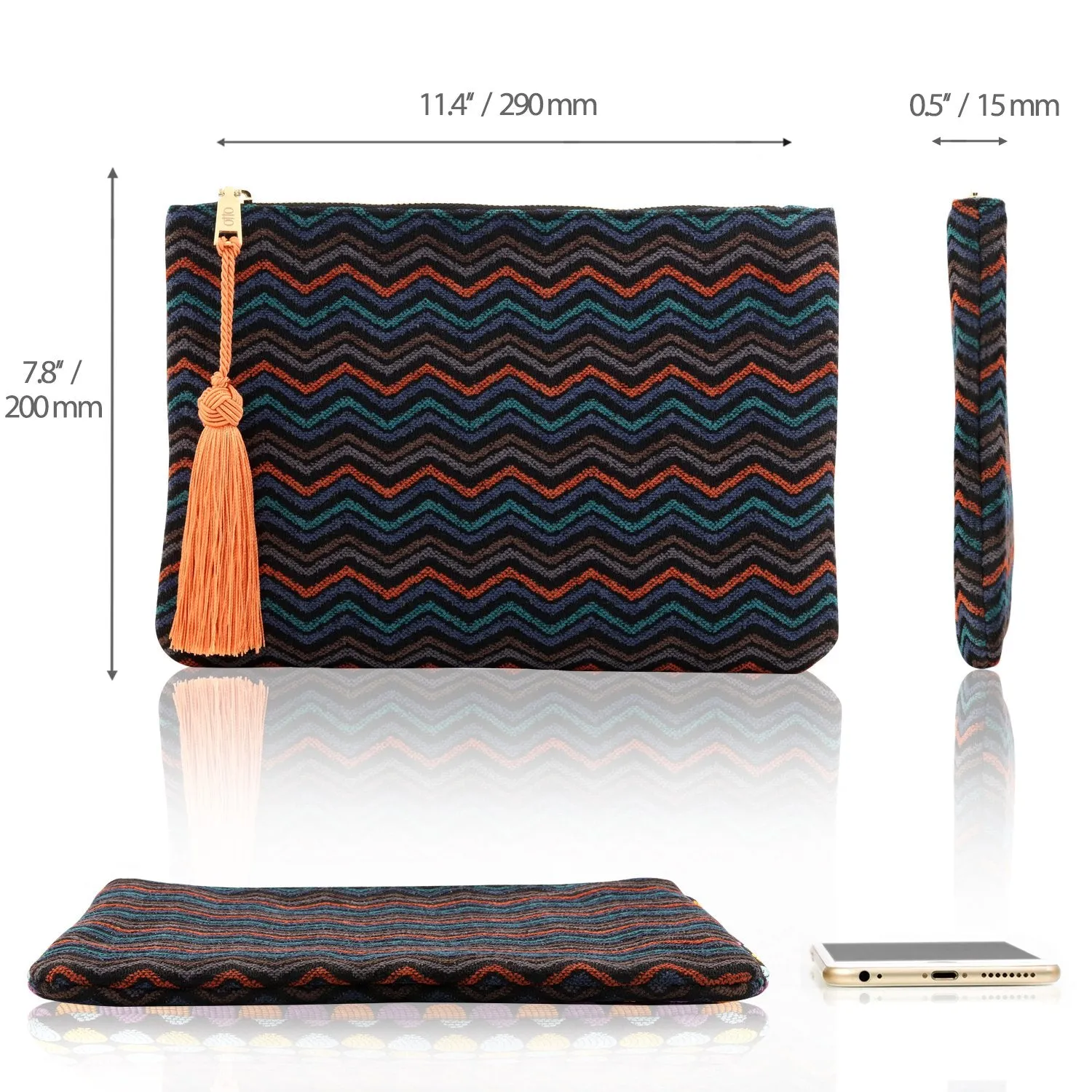 Otto Angelino Designer Women’s Bohemian Clutch Purse - Multiple Slots Money, Cards, Smartphone - Ultra Slim