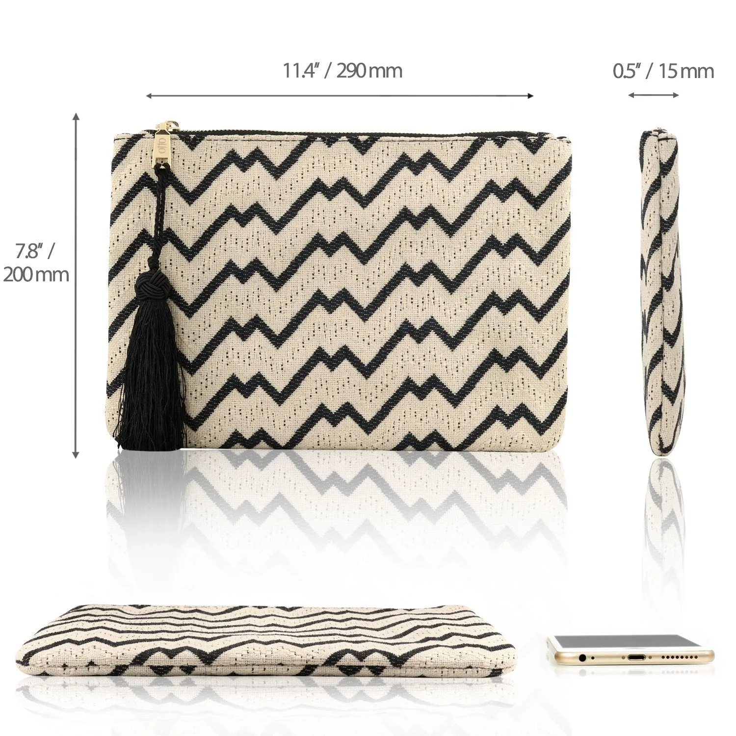Otto Angelino Designer Women’s Bohemian Clutch Purse - Multiple Slots Money, Cards, Smartphone - Ultra Slim